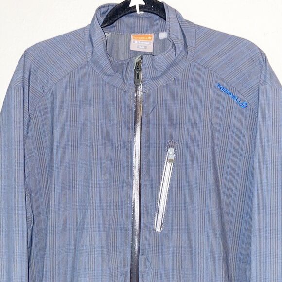 Merrell Mens Aeroblock Blue Striped Zip Up Jacket Size XL - Picture 2 of 4